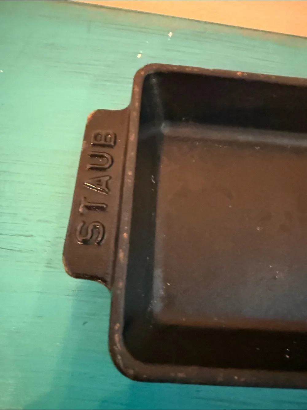 Staub Cast Iron Rectangular Baking Dish No. 15 Black Made in France Gratin Pan